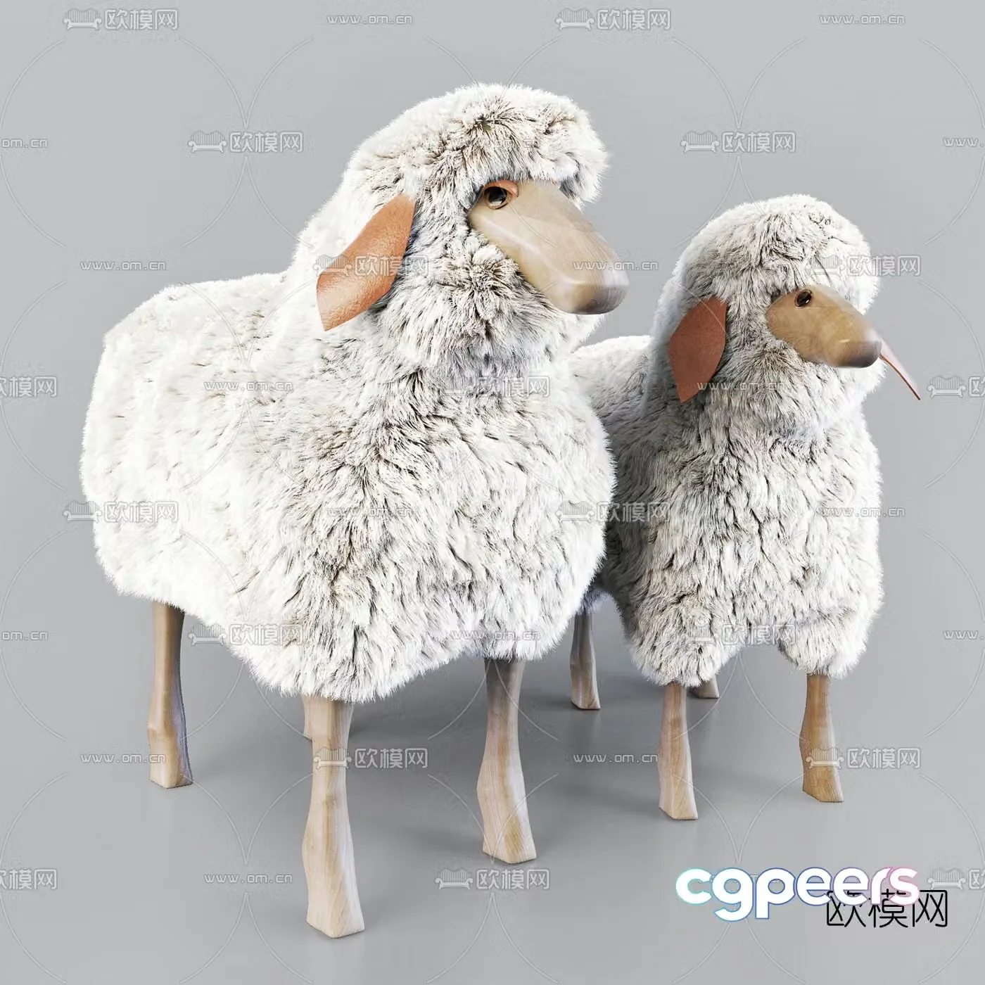 Nordic children’s sheep stool 3d model