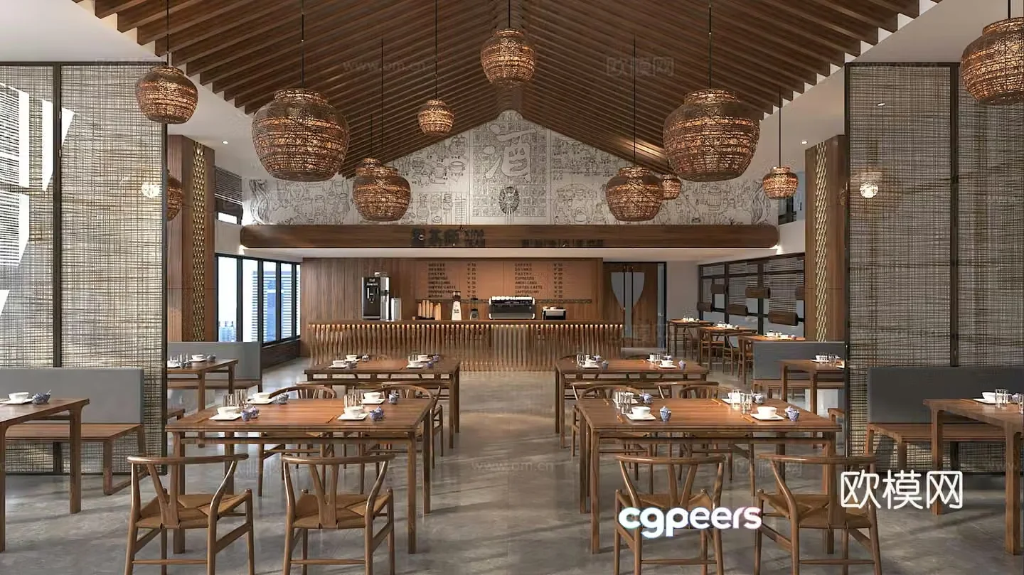 Chinese cafe 3d model