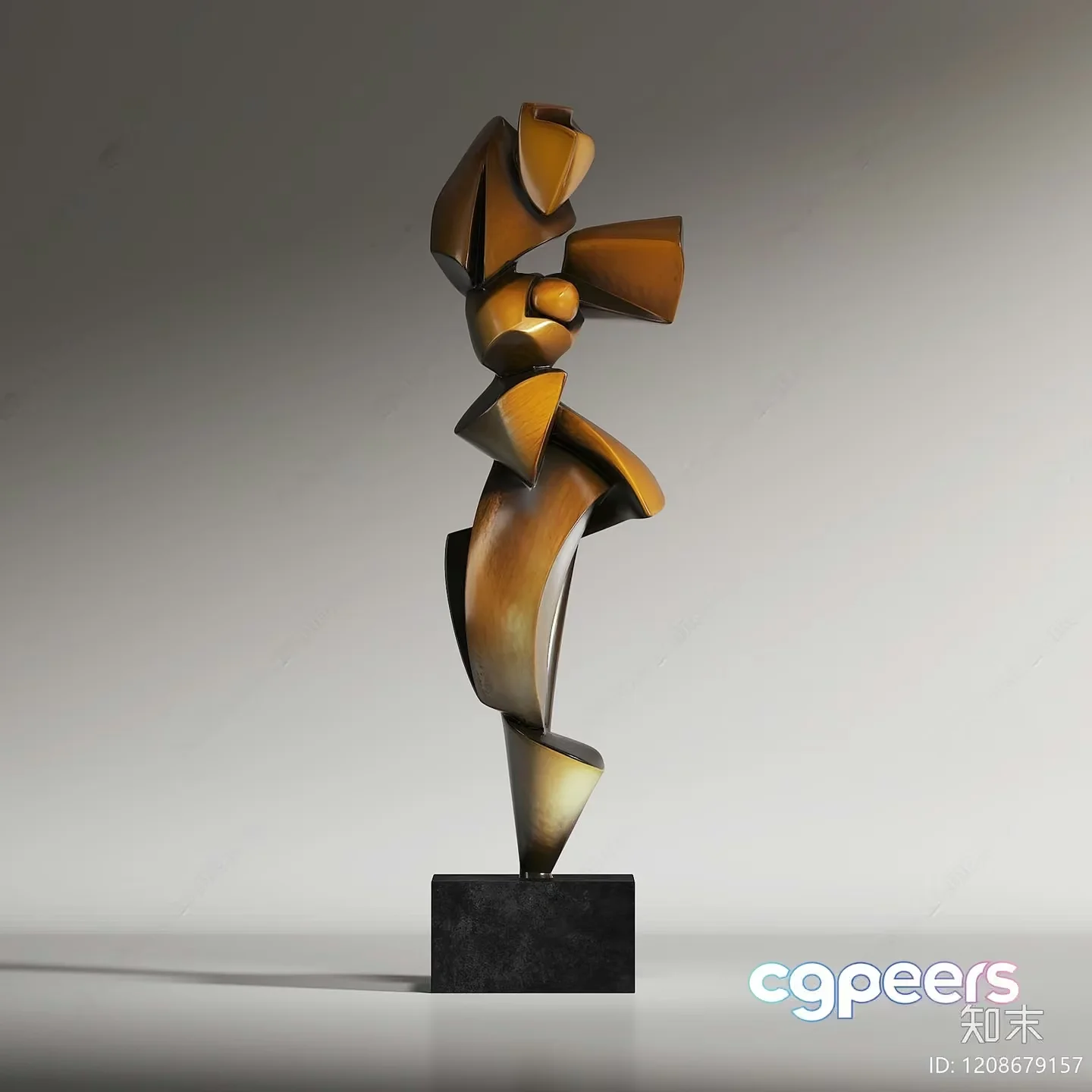Abstract Bronze Sculpture 3D Model – 1450 – VRAY Render