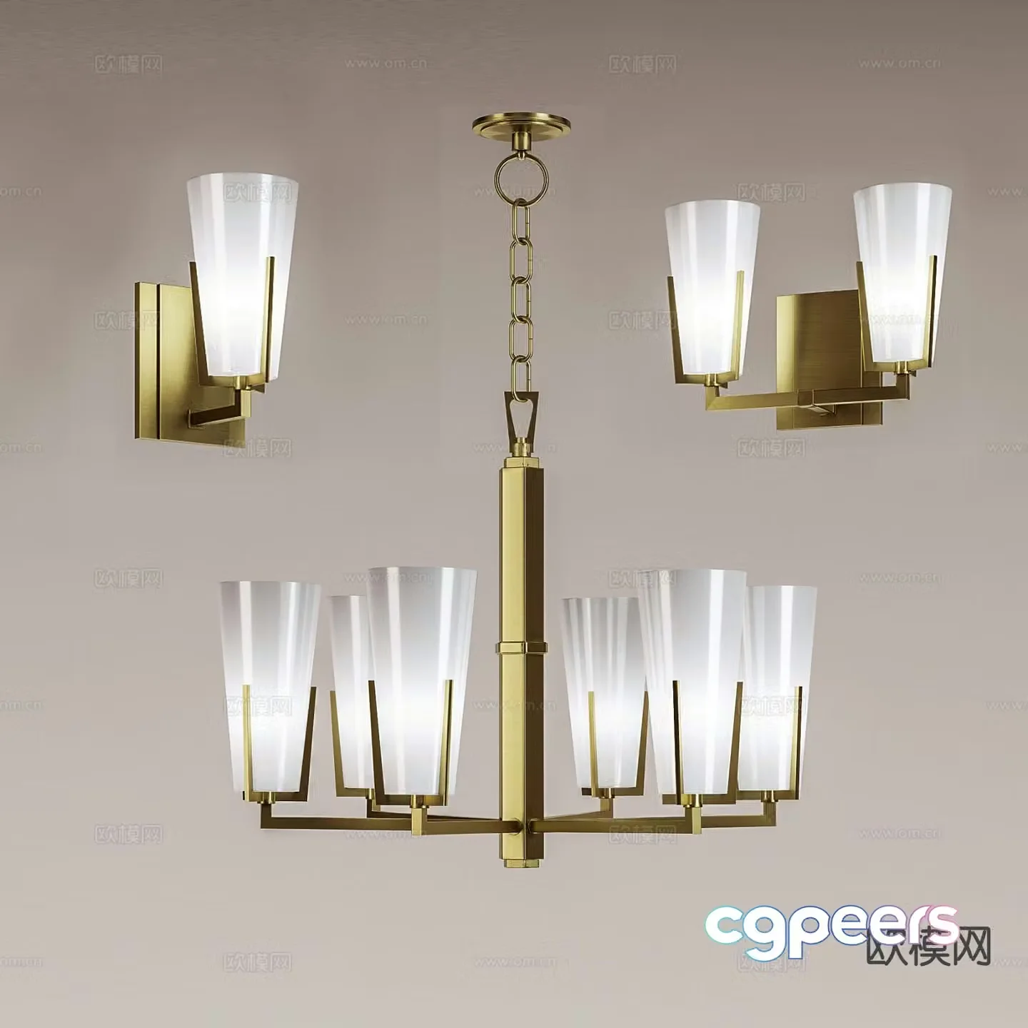 Modern interior chandelier 3d model