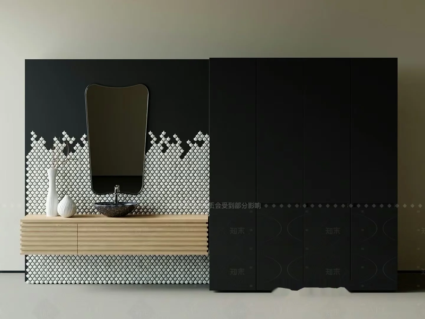 Modern Bathroom Vanity 3D Model – 8887 – VRAY Render