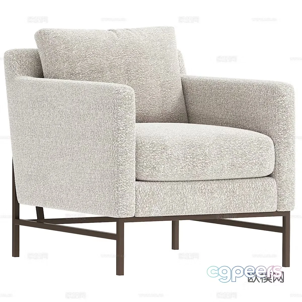 Modern fabric armchair 3d model
