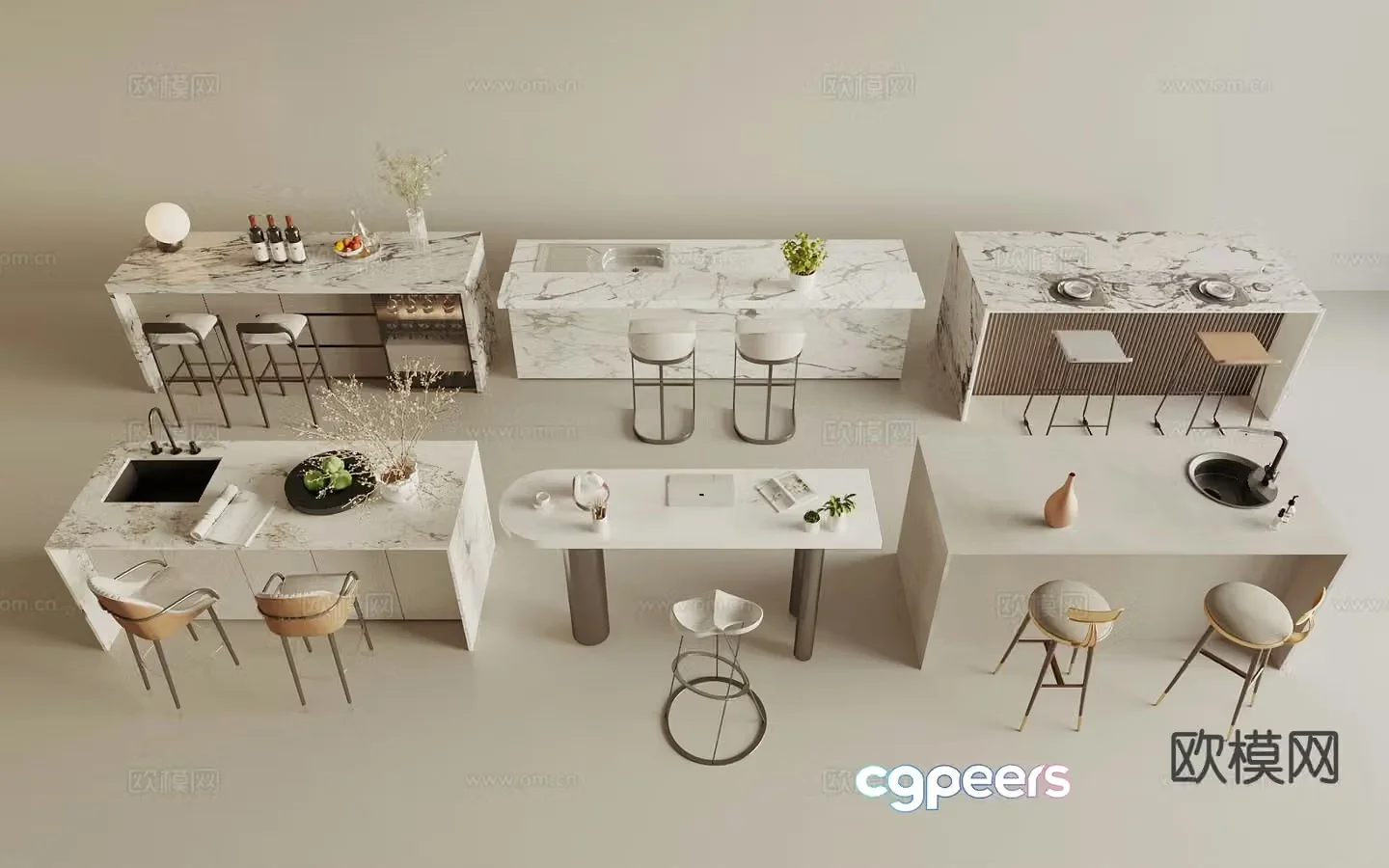 Modern bar stool 3d model