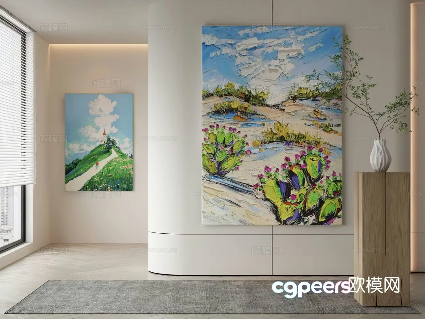 Modern decorative painting oil painting 3d model