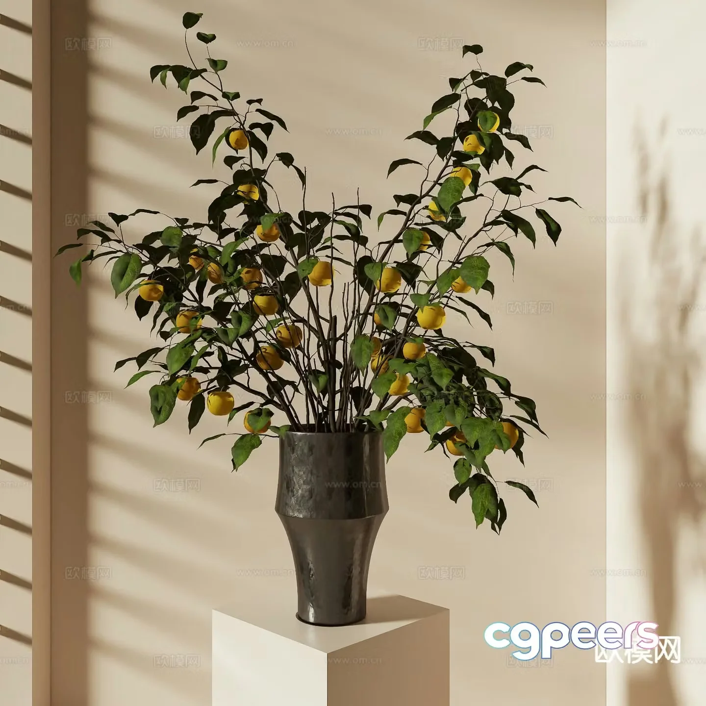 wabi-sabi vase floral arrangement flower arrangement 3d model