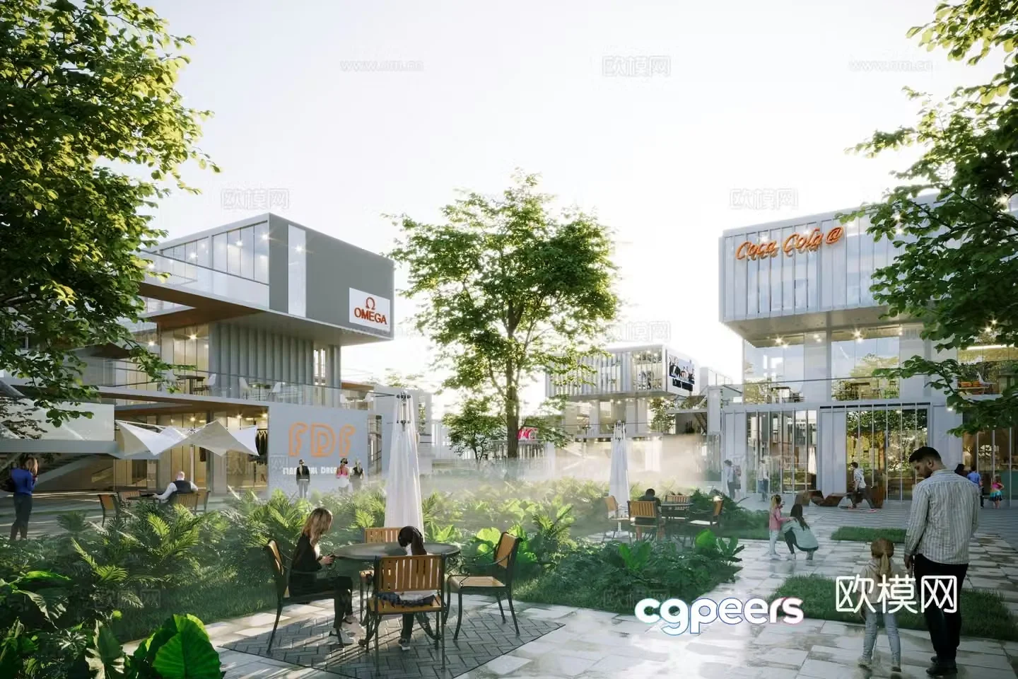 Commercial street industrial park 3D model