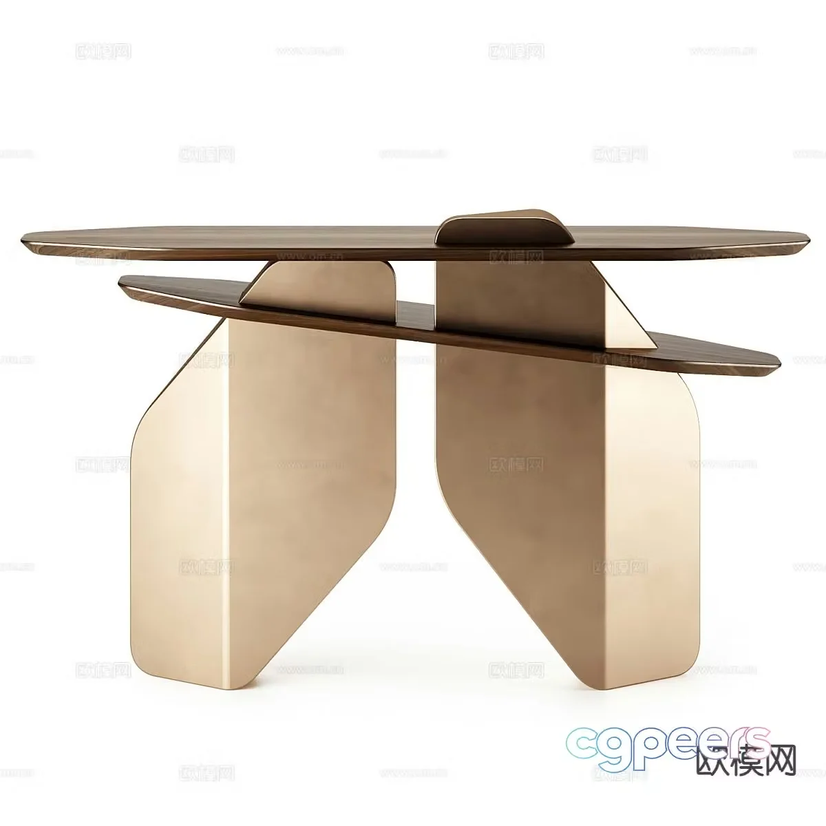 Modern end view desk entrance desk 3D model