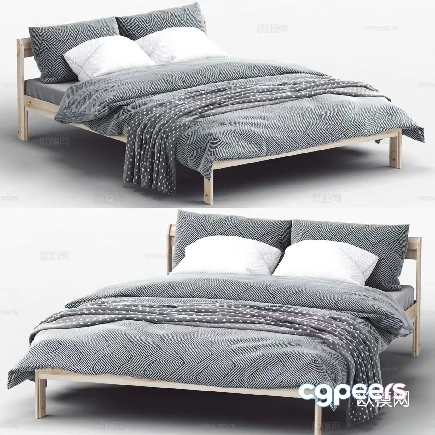 Double bed 3d model