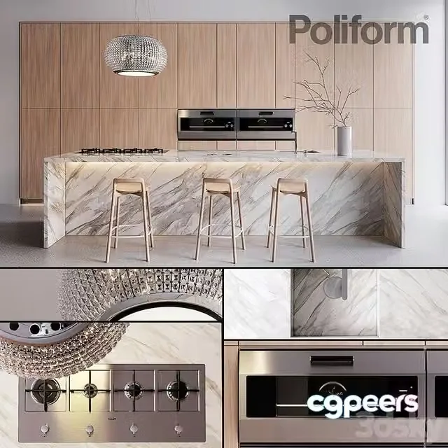 3ds Max Free – Kitchen Poliform Varenna Trail 02