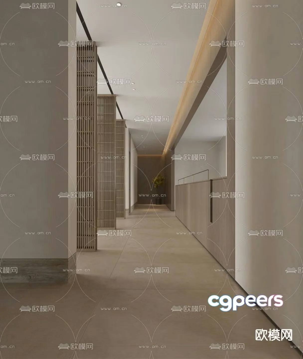 Elevator corridor aisle 3d model