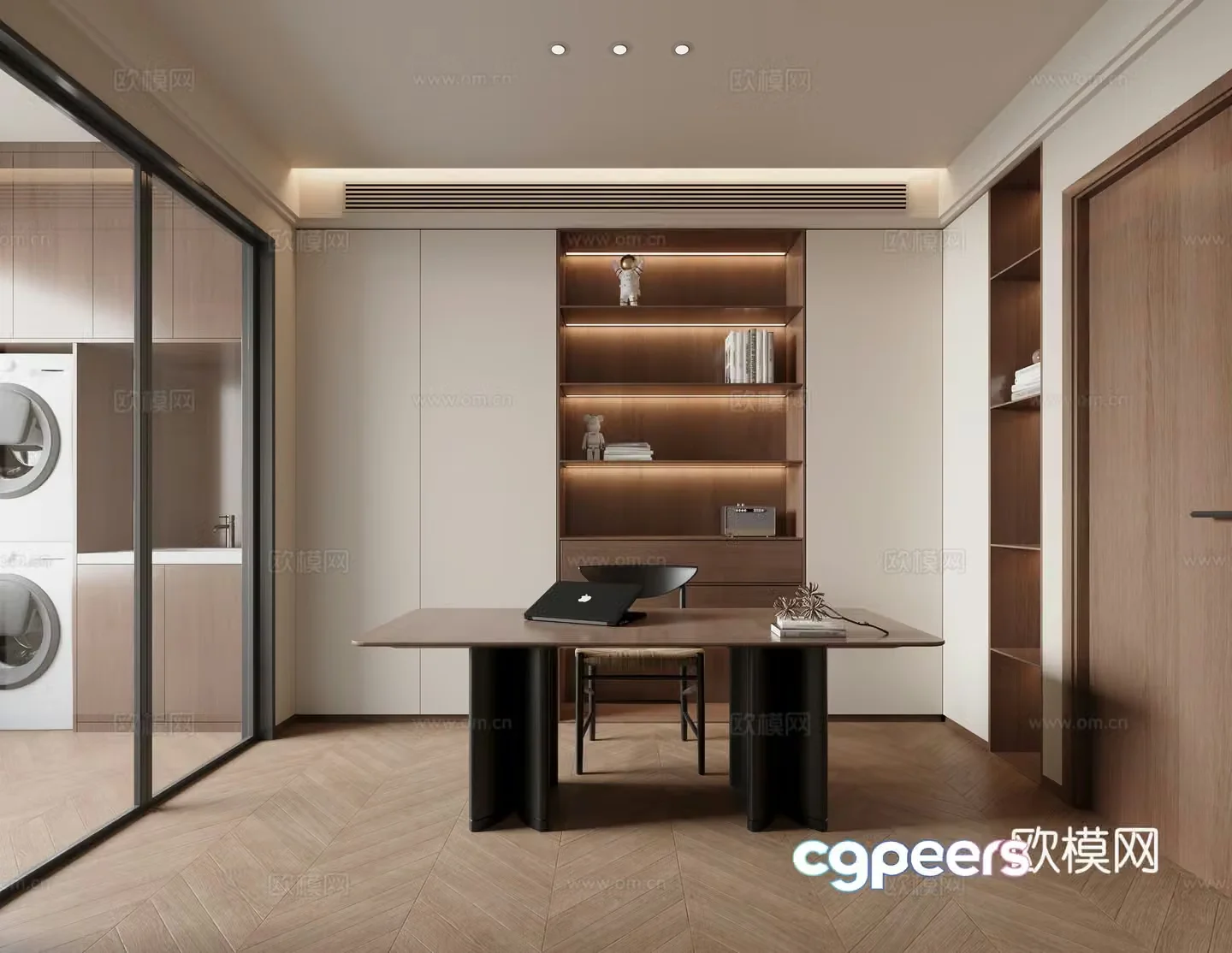 Middle-aged study room 3D model