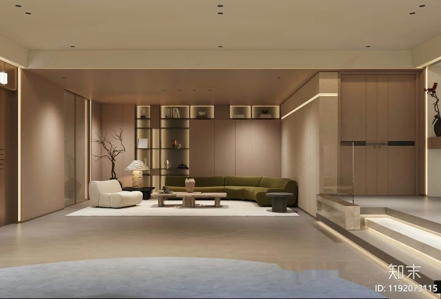 Modern Living Room 3D Model – 5656 – VRAY Render