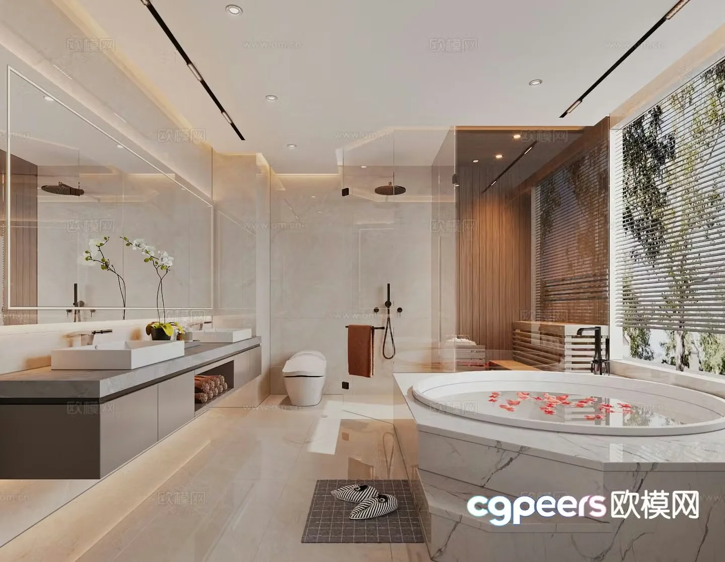 Modern master bathroom bathroom 3d model