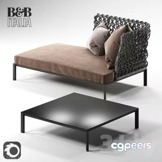 3ds Max Free – B&B Ravel Sofa R160A6D and Table TR90