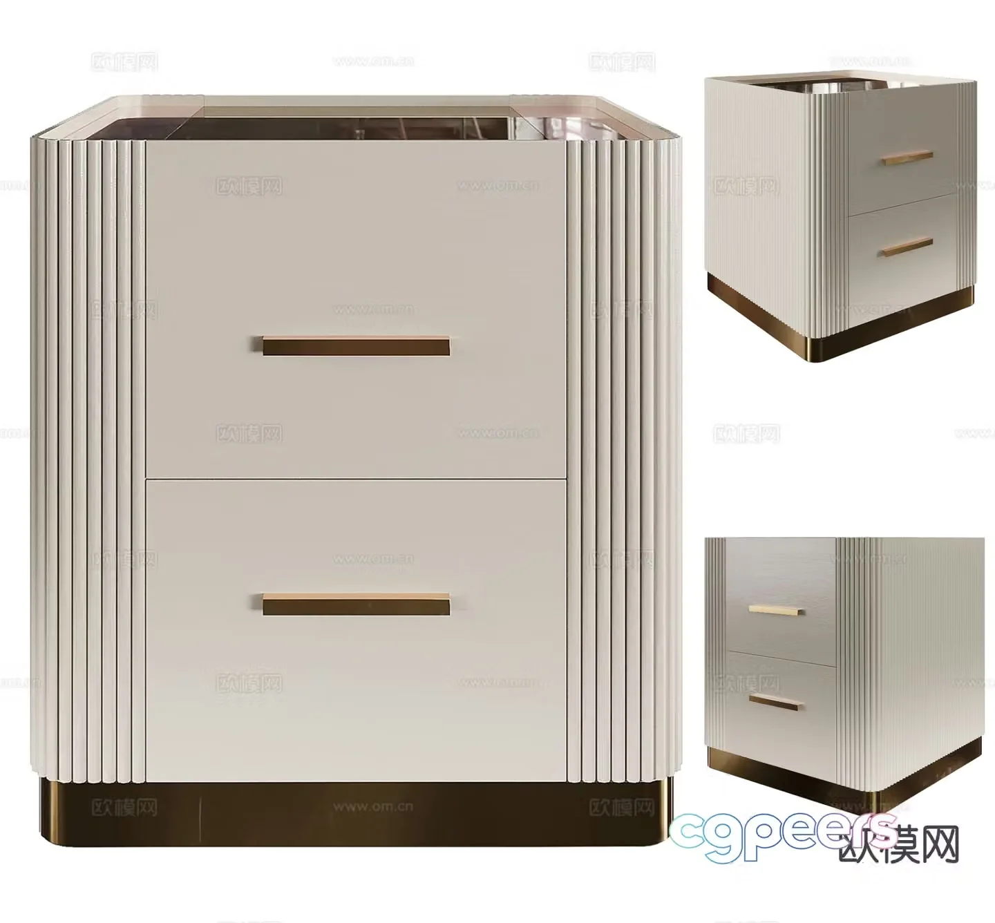 Light luxury bedside table 3D model
