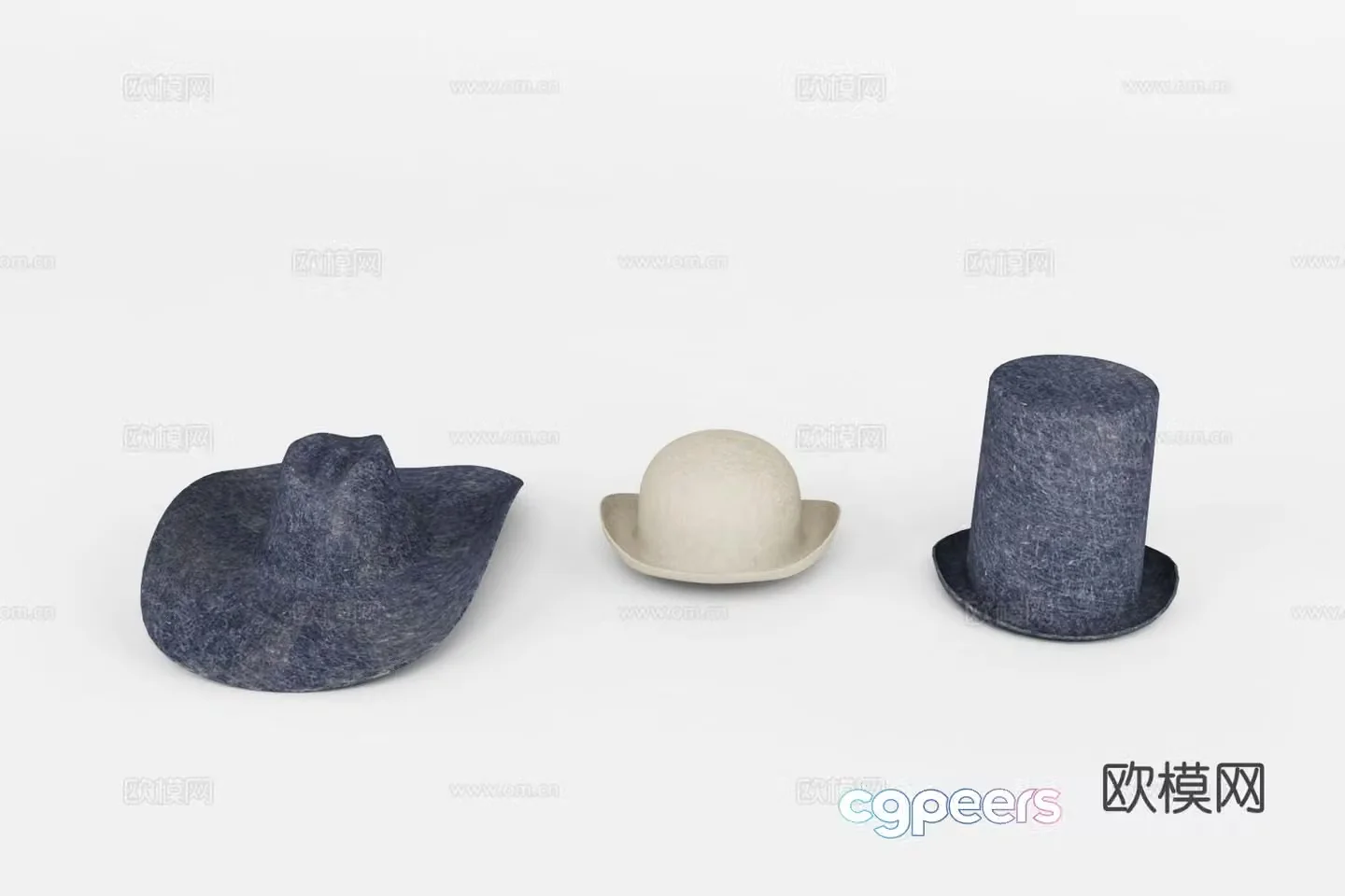 hat top hat cowboy hat courtesy hat magic hat 3d model