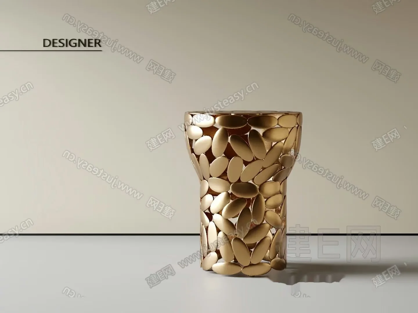 Gold And Tan Vase 3D Model – 13330 – VRAY Render