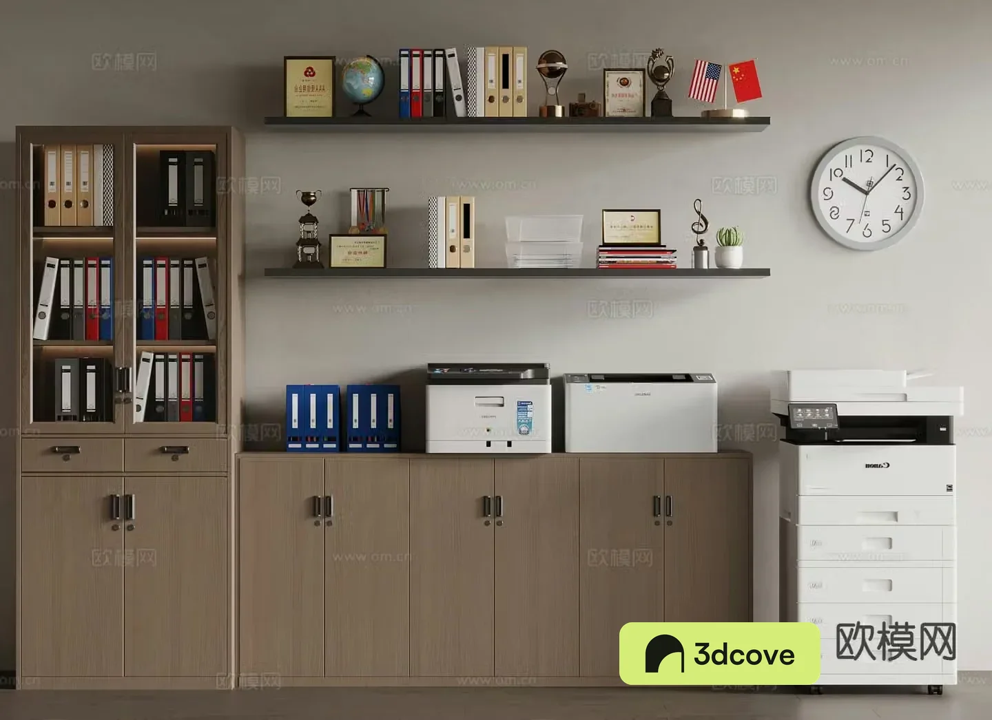 Office supplies file cabinet printer