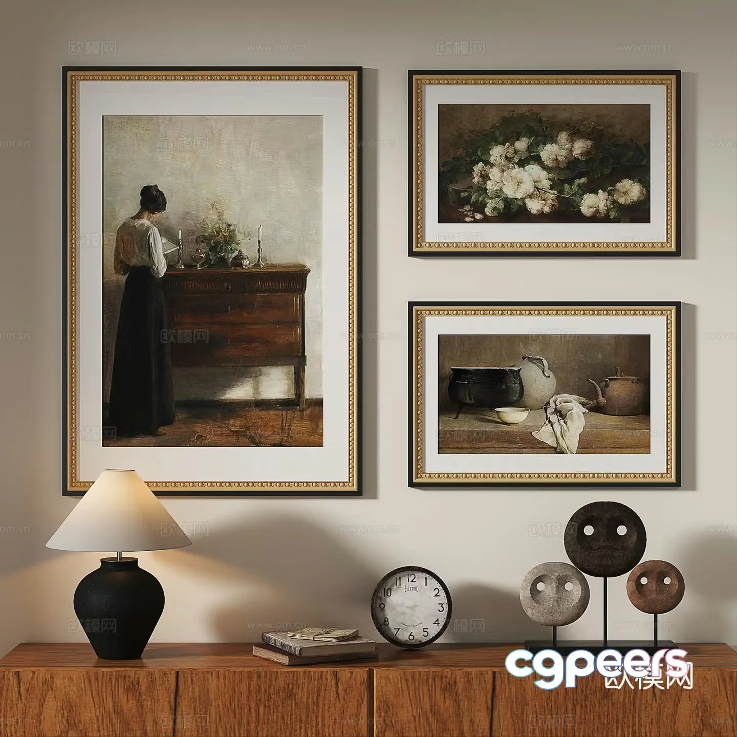 Modern French retro medieval decorative painting 3d model
