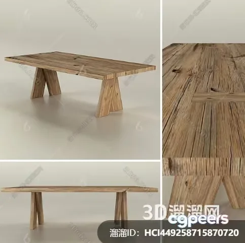 Wooden Coffee Table 3D Model – 9194 – VRAY Render