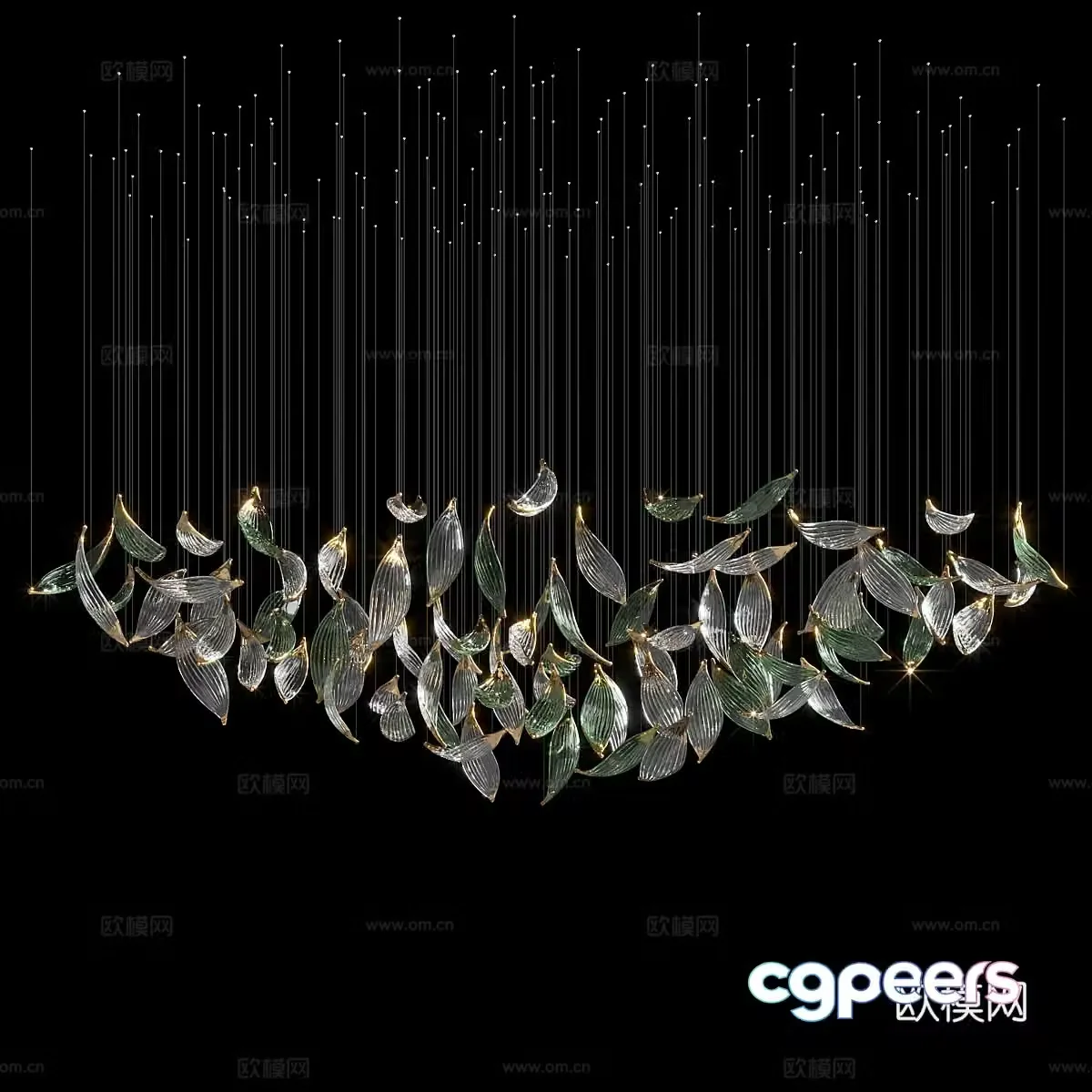 New Chinese light luxury craft chandelier 3D model