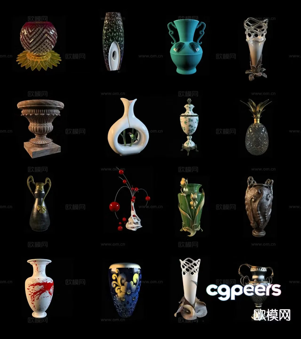 New Chinese porcelain vase 3d model