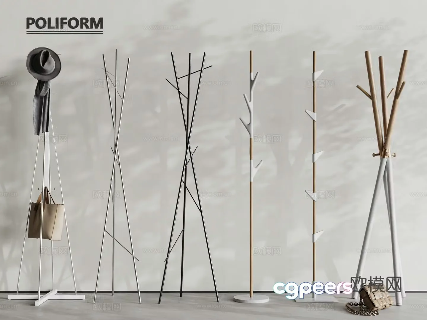 Modern Clothes Hanger Floor-standing Clothes Hanger Clothes Hanger 3D Model