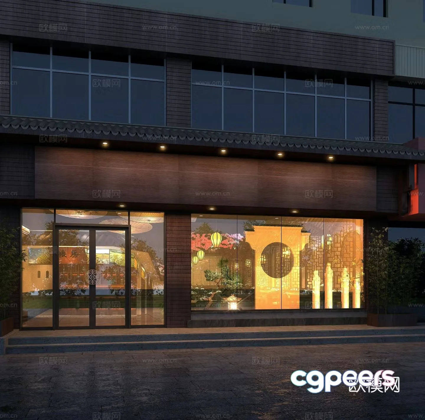 3D model of new Chinese restaurant door