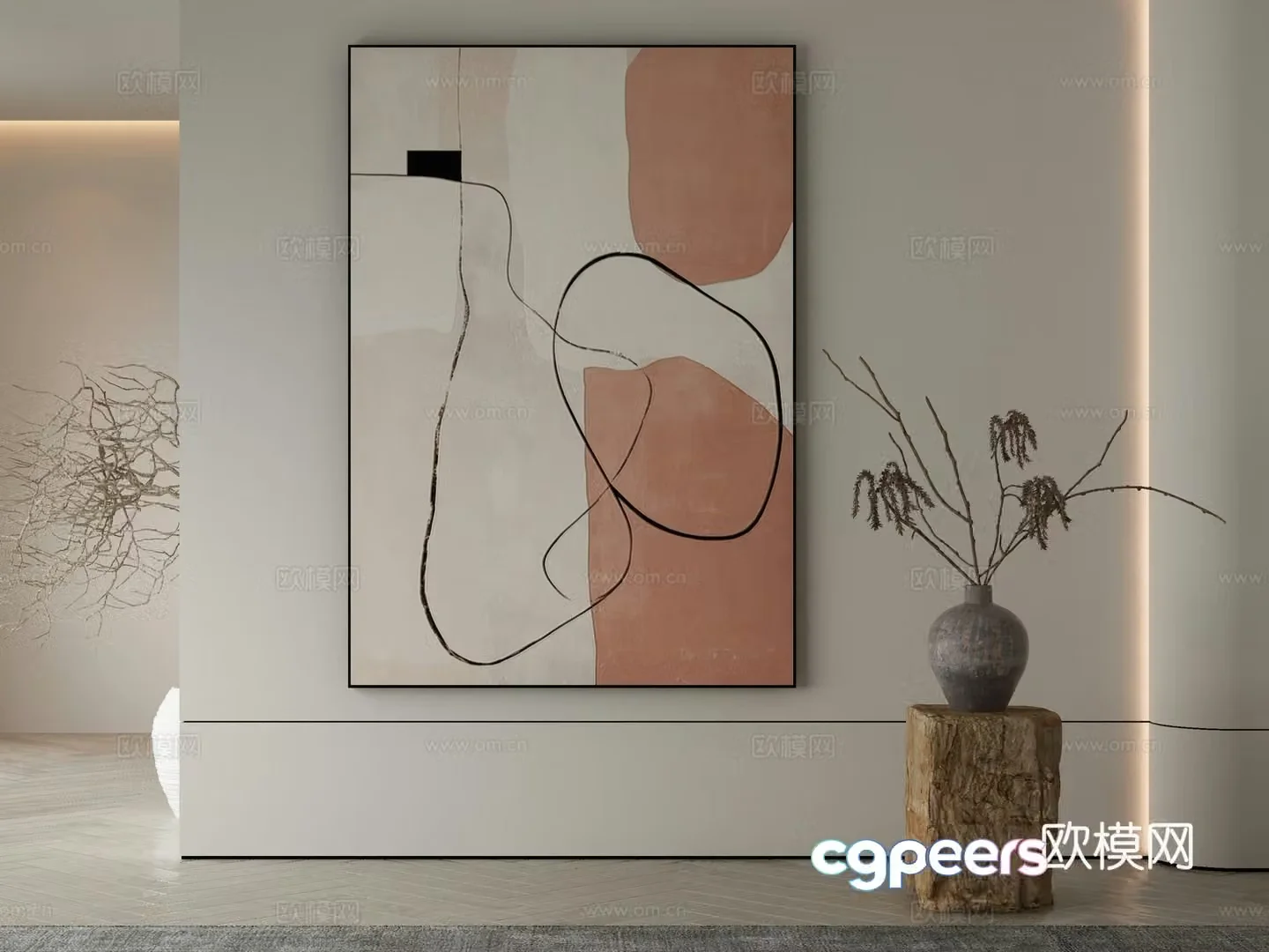 Modern Wasabi Hanging Painting 3D Model