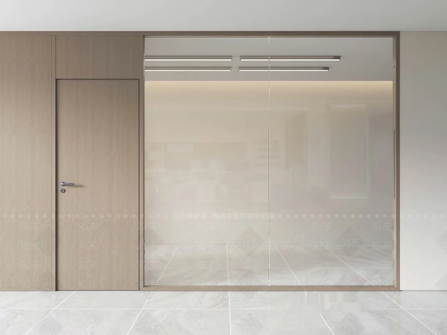 A Modern Glass Door 3D Model – 16826 – VRAY Render