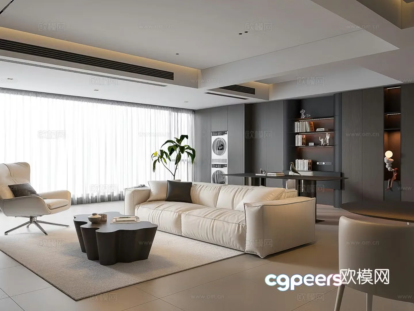 Italian living room modern living room large flat living room log living room creamy living room modern sand 3d model