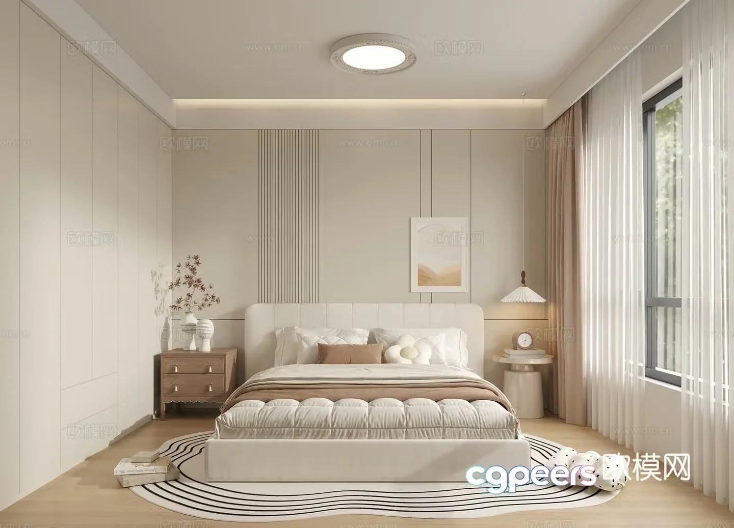 Cream style bedroom master bedroom 3d model