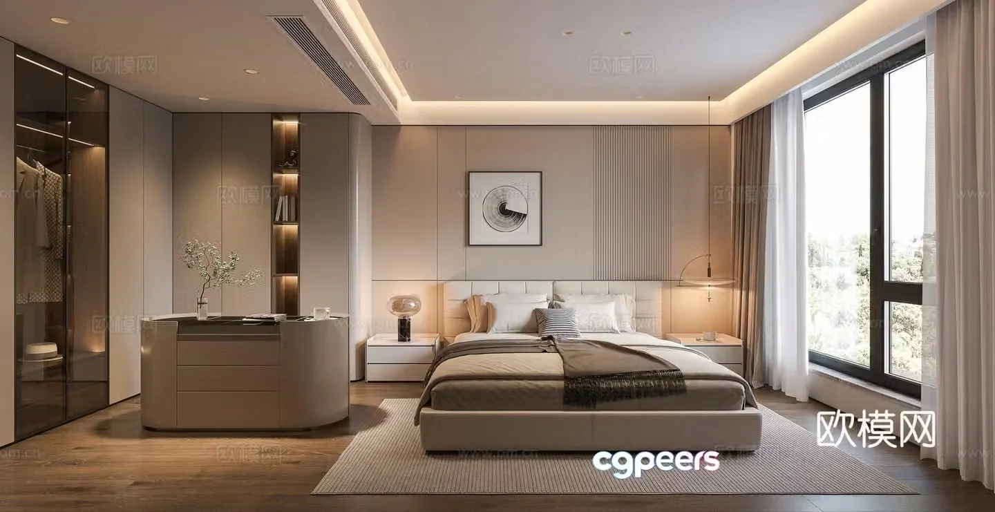 Modern bedroom master bedroom 3d model