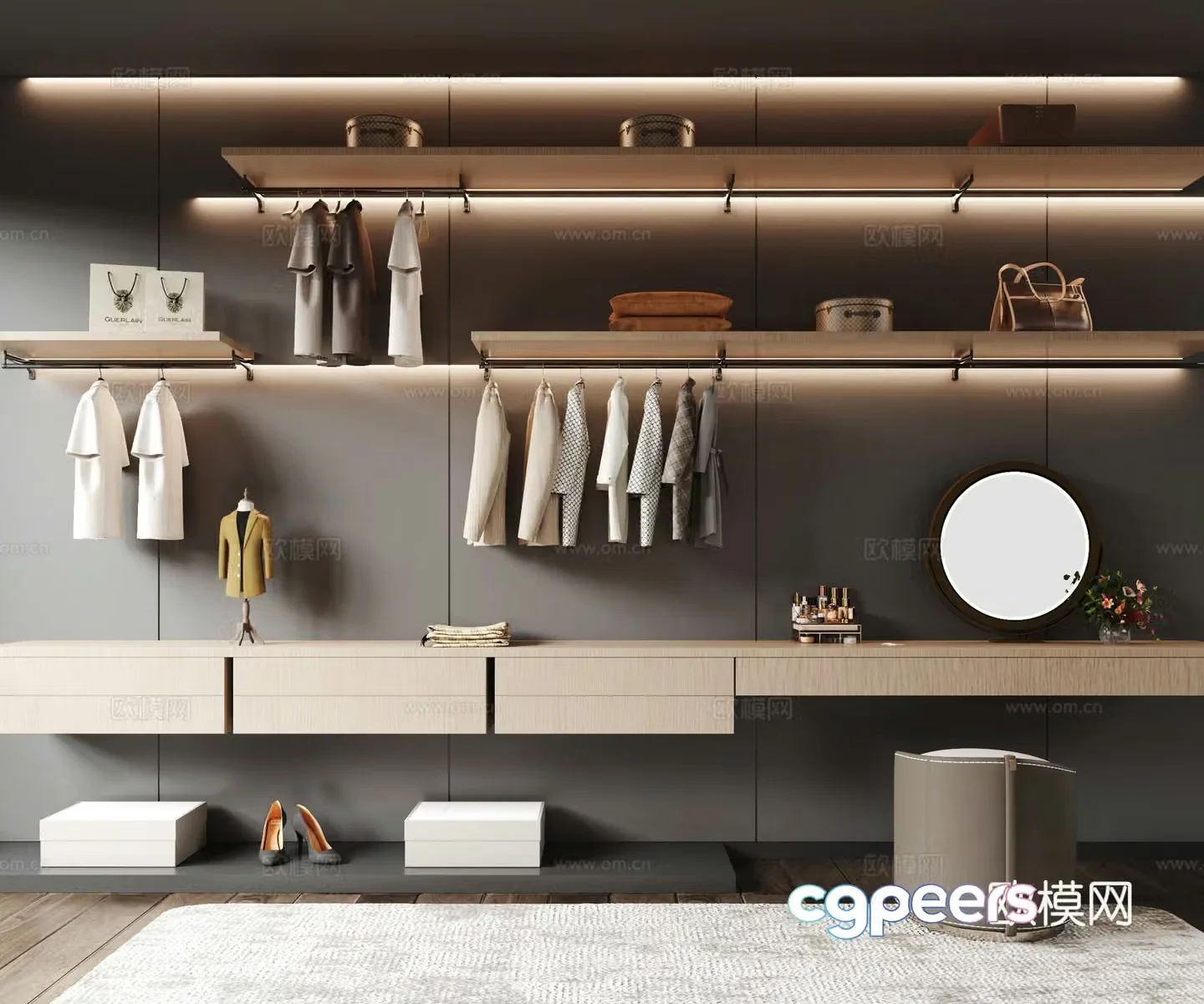 Modern wardrobe 3d model