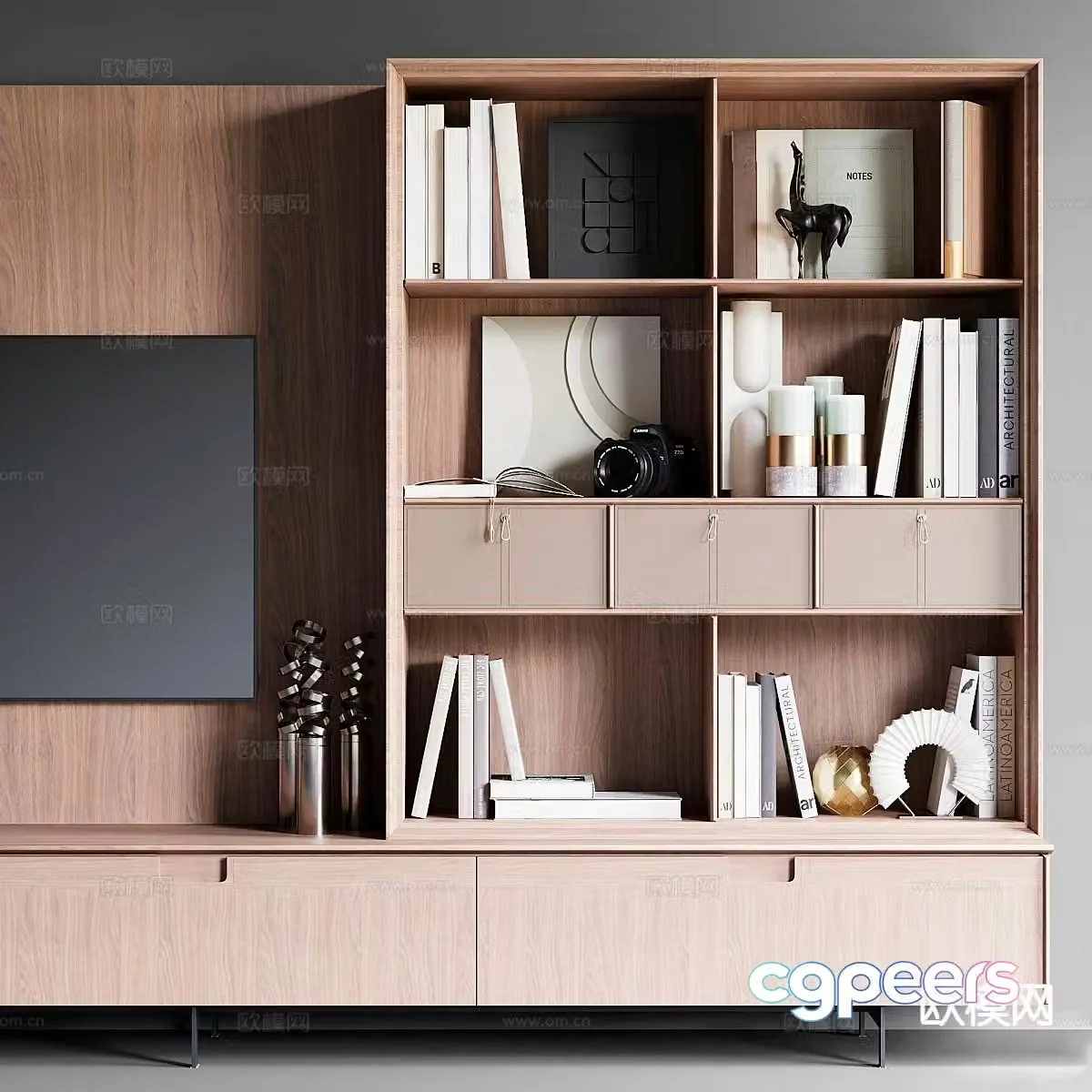 Modern bookcase 3d model
