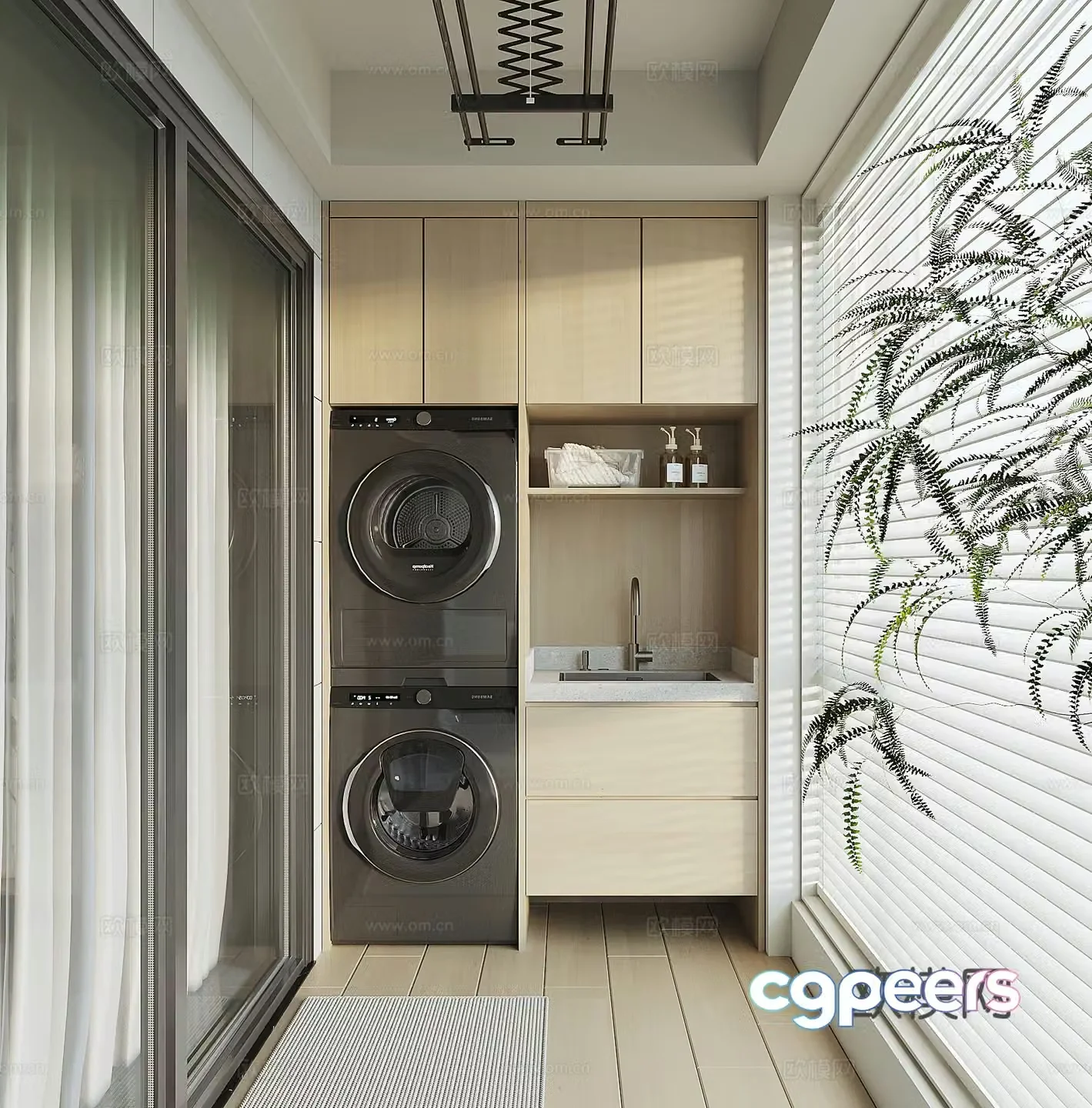 Modern washing machine cabinet 3d model