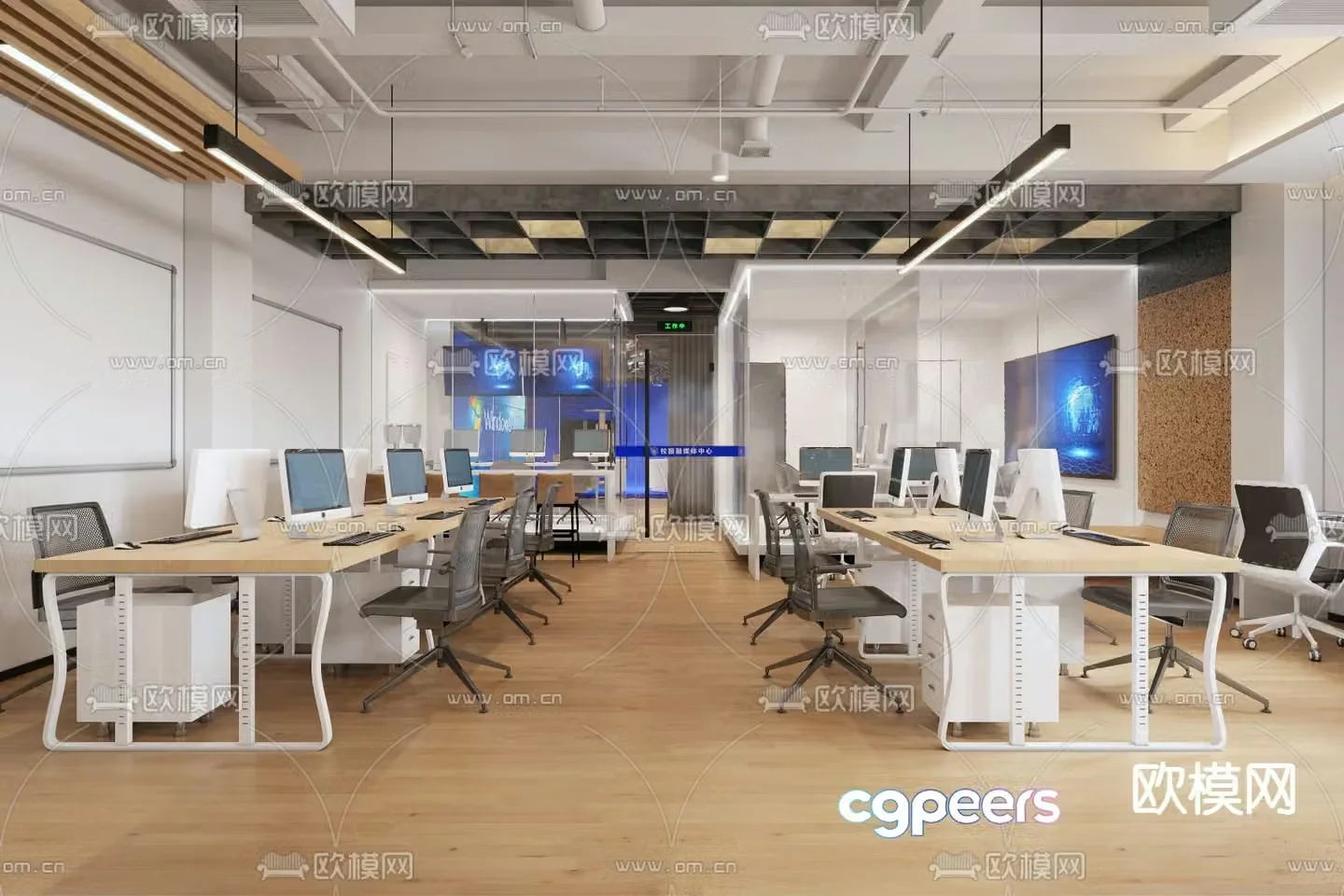 Public office area office 3d model