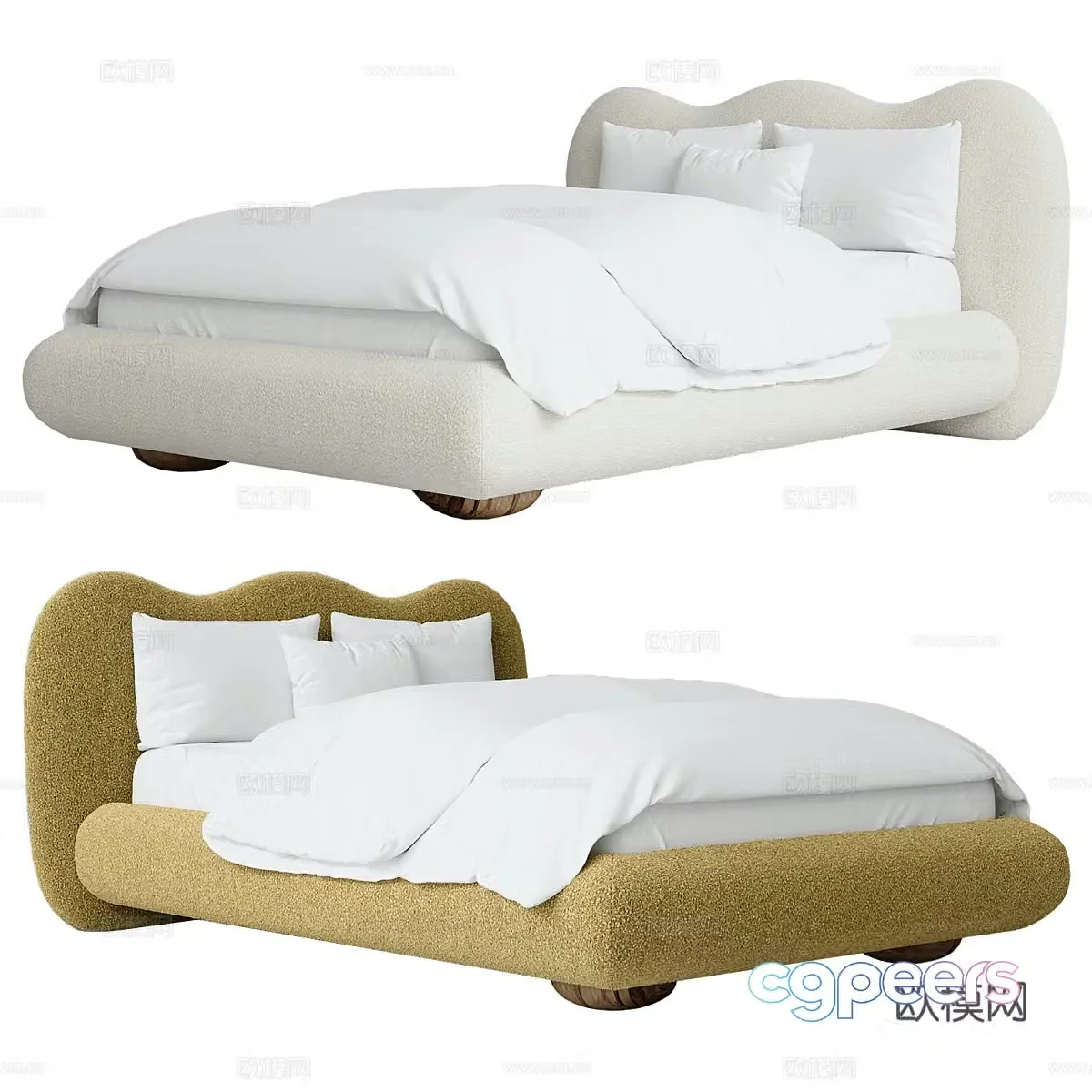 Modern single bed 3d model
