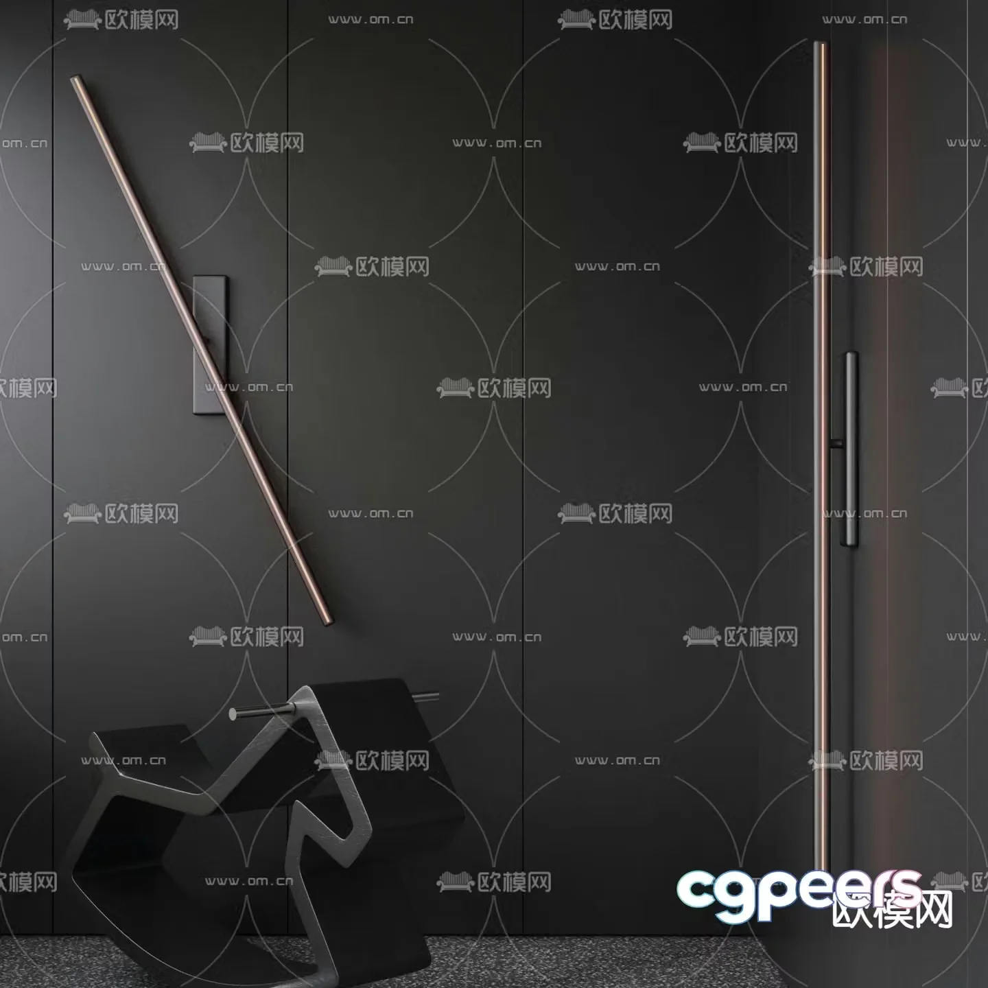 Akari minimalist wall light 3d model