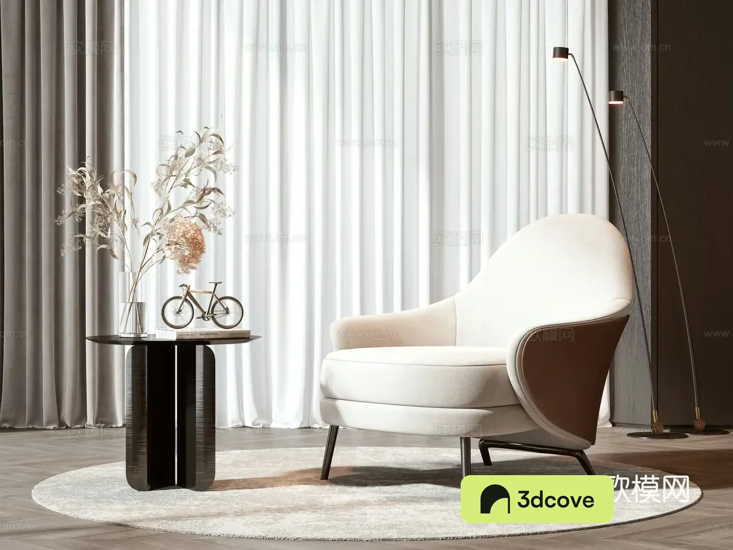Simple European leisure chair coffee table combination