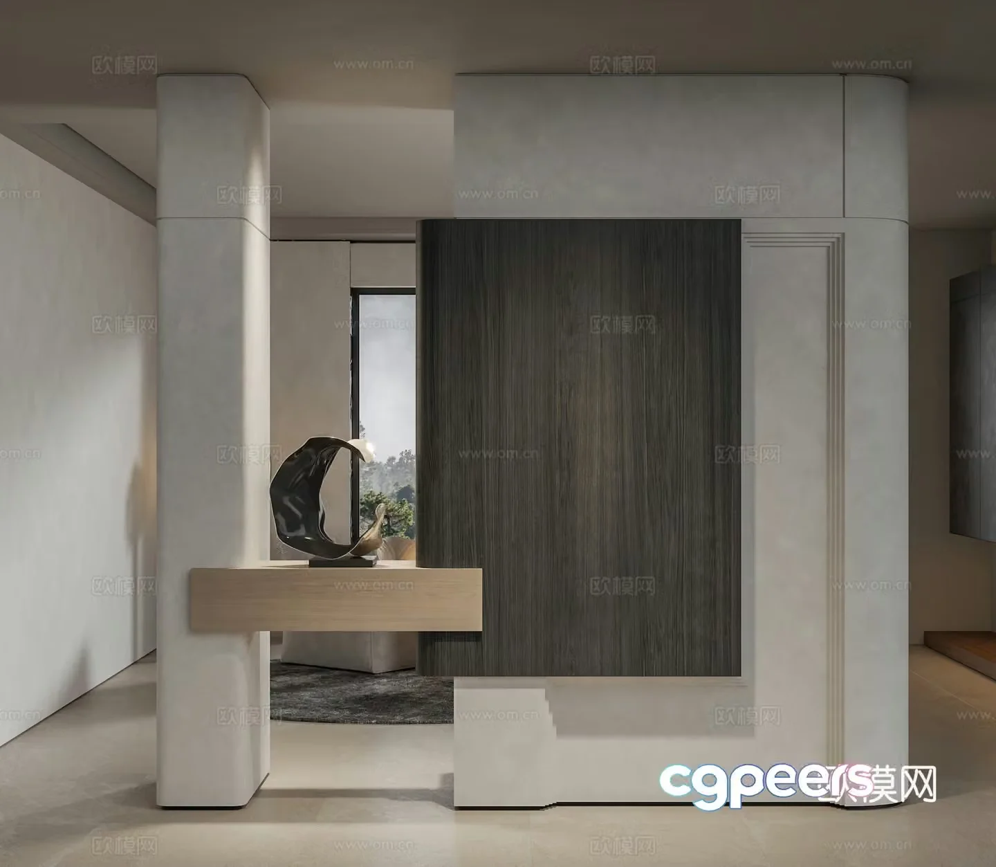 Entrance Partition Sculpture Ornaments Middle Ages Minimalist Entrance 3D Model