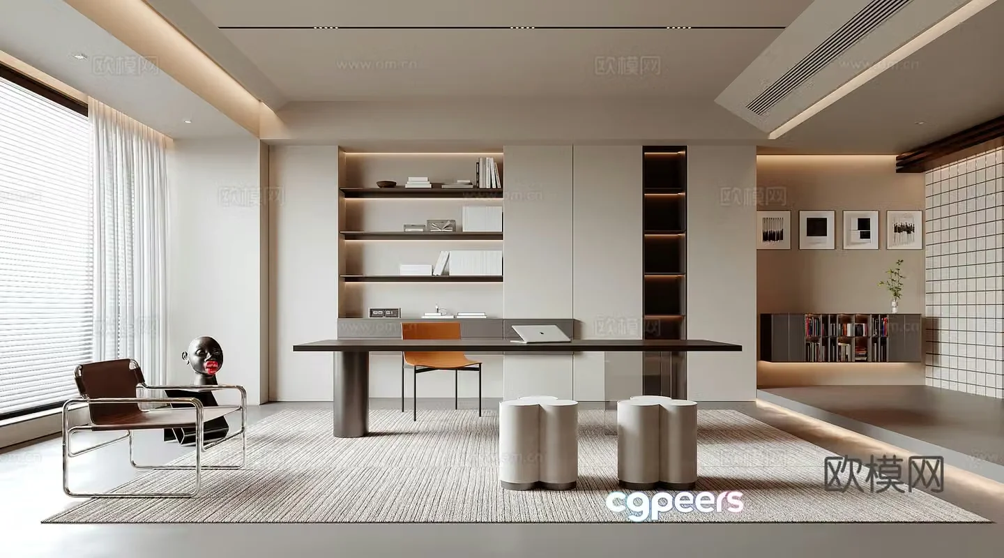 Modern study 3d model