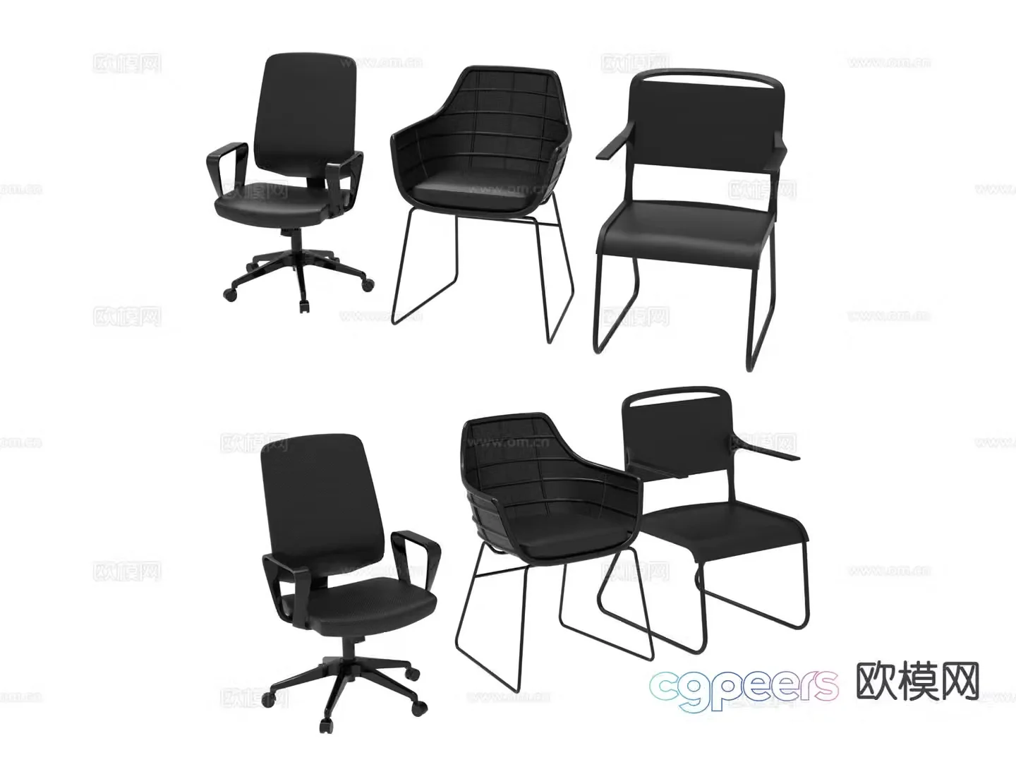 Office chair shift chair staff chair 3d model