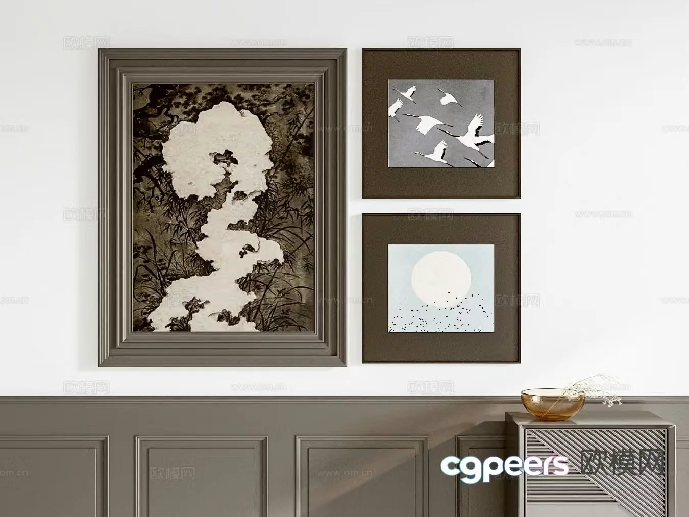 Medieval style decorative painting art painting hanging painting 3D model