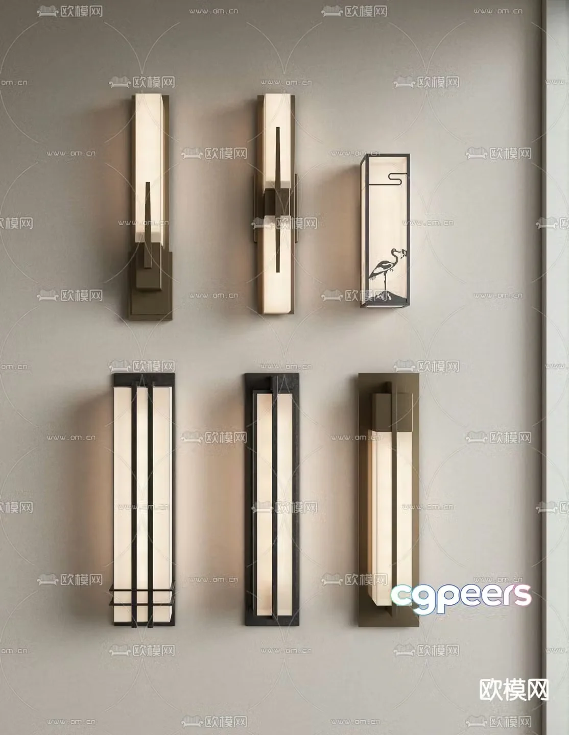 New Chinese style wall lamp 3d model
