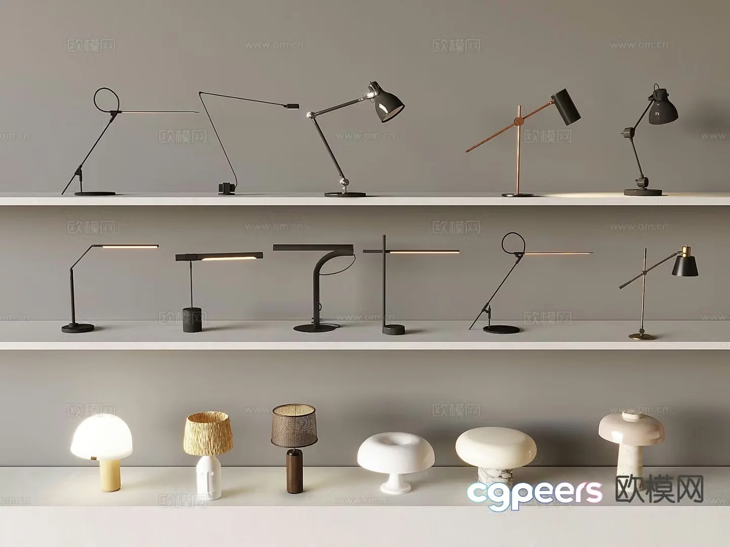 Modern desk lamp reading lamp mushroom desk lamp 3d model