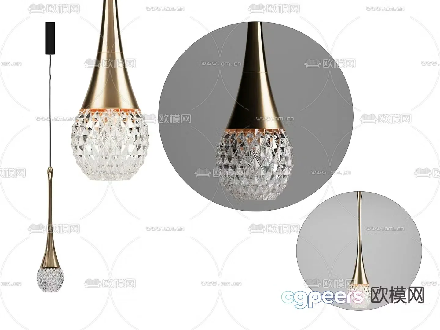 Light luxury chandeliers crystal lamp 3d model