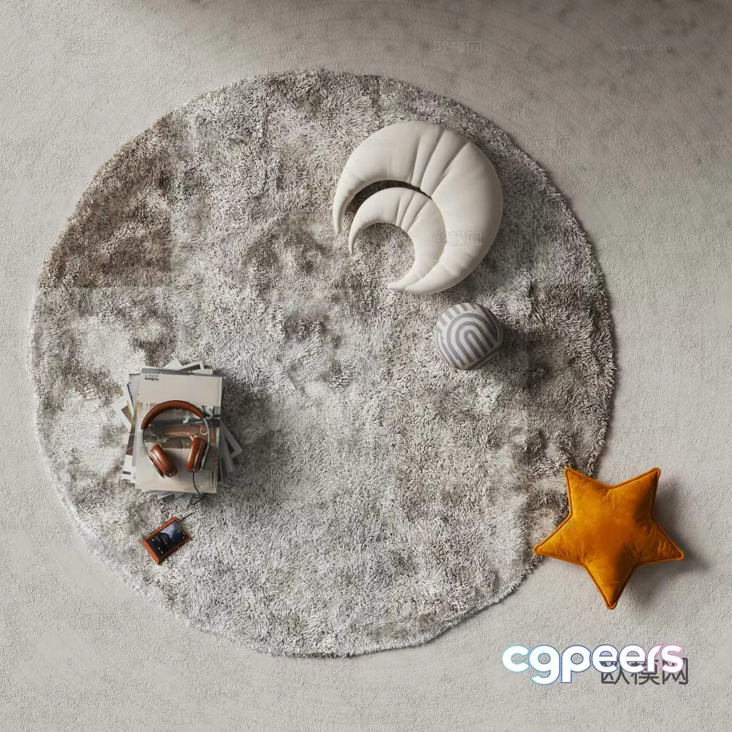 Modern round rug children’s rug 3d model