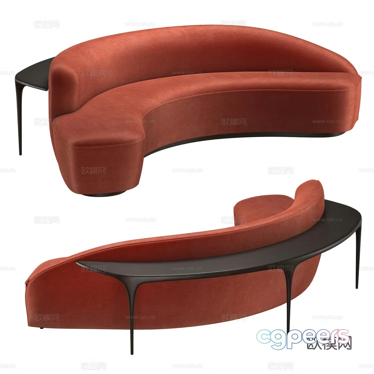 New Chinese style special-shaped sofa card sitting sofa 3D model