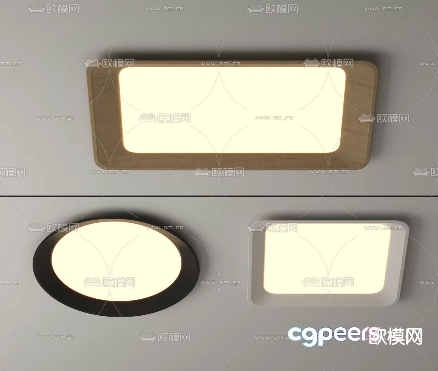 Cream style ceiling lamp round ceiling lamp 3d model